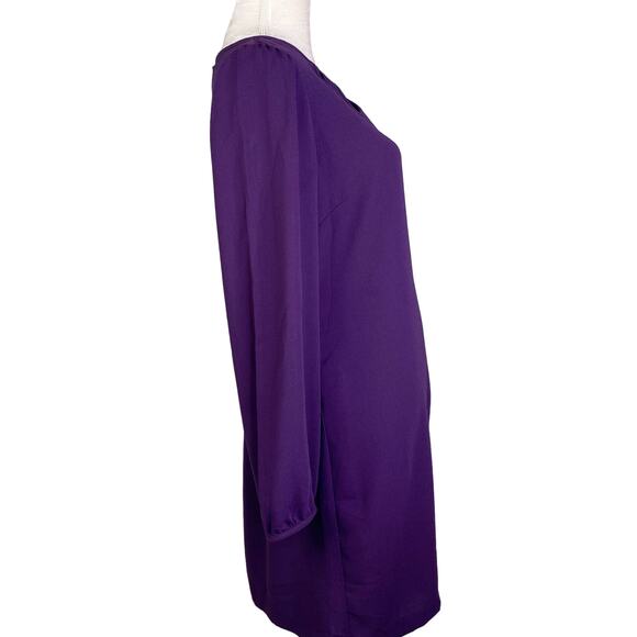 Gabby Skye Dress 10 Purple Long Sleeve Cut Outs Back Zipper - Picture 9 of 11
